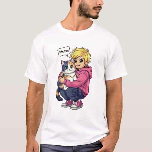 私は猫が大好き Tシャツ (正面)
