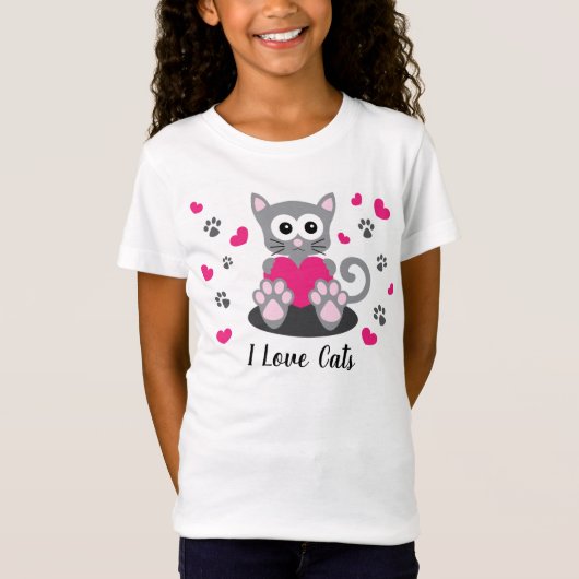 私は猫が大好き Tシャツ (正面)