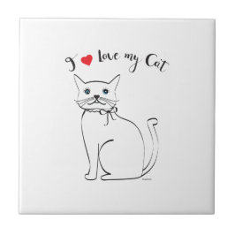 私は猫が大好カッコいいき タイル