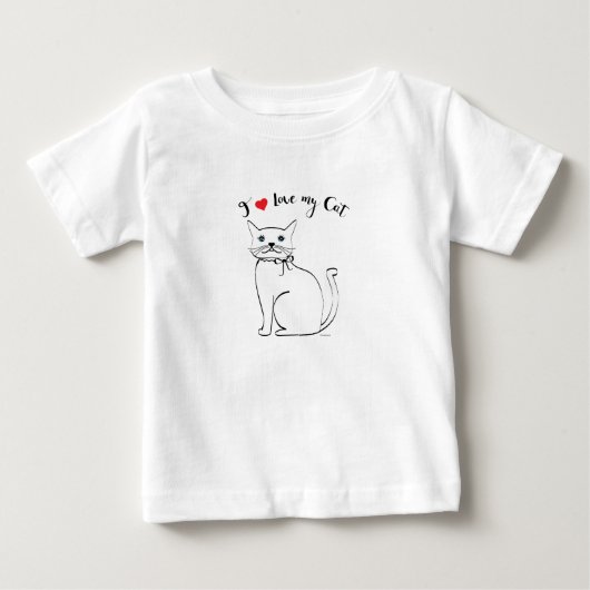 私は猫が大好カッコいいき ベビーTシャツ (正面)