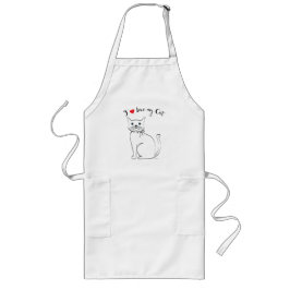 私は猫が大好カッコいいき ロングエプロン