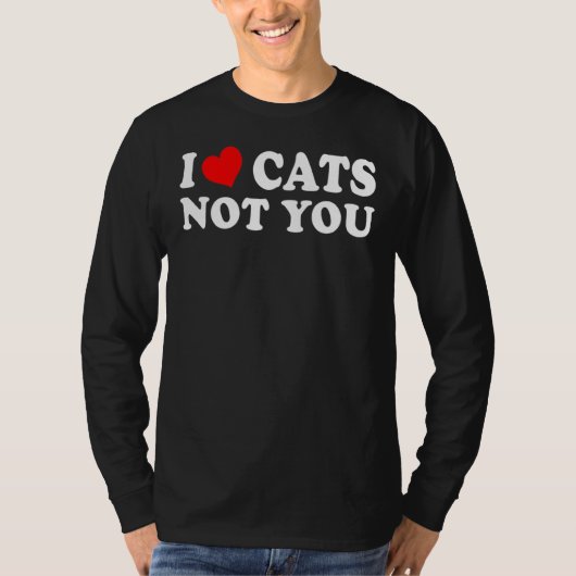 私は猫が好きじゃないおもしろい Tシャツ (正面)