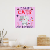私は猫が好きで、人に贈るよりも、かわいい子ネコの贈り物 ポスター (キッチン)