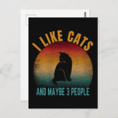 私は猫が好きで、3人くらいかな ポストカード (正面/裏面)