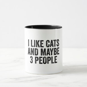 私は猫が好きで、3人くらいかな マグカップ
