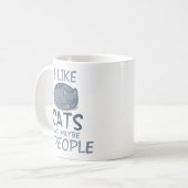 私は猫が好きで、3人の猫おもしろい引用文 コーヒーマグカップ (正面左)