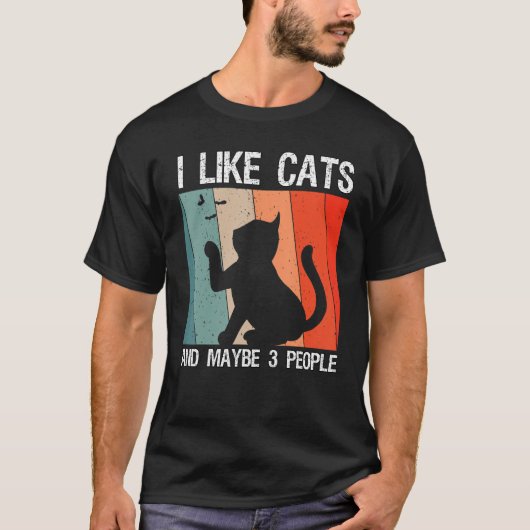 私は猫が好きで、3人の猫が好きかもしれない1 Tシャツ (正面)