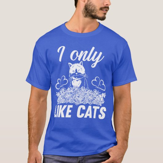 私は猫が好きなのは花猫猫好き Tシャツ (正面)