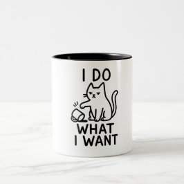 私は猫が欲しいと思うことをするおもしろい- Rebel ツートーンマグカップ