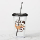 私は猫が私を狙っているのが遅くなってごめんなさい アクリルタンブラー (裏面)