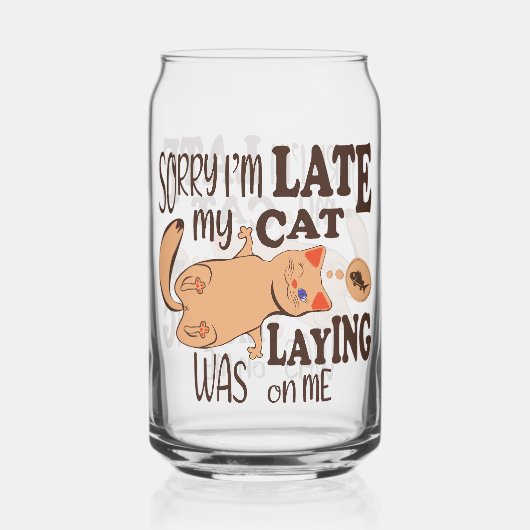 私は猫が私を狙っているのが遅くなってごめんなさい ガラス缶 (正面)