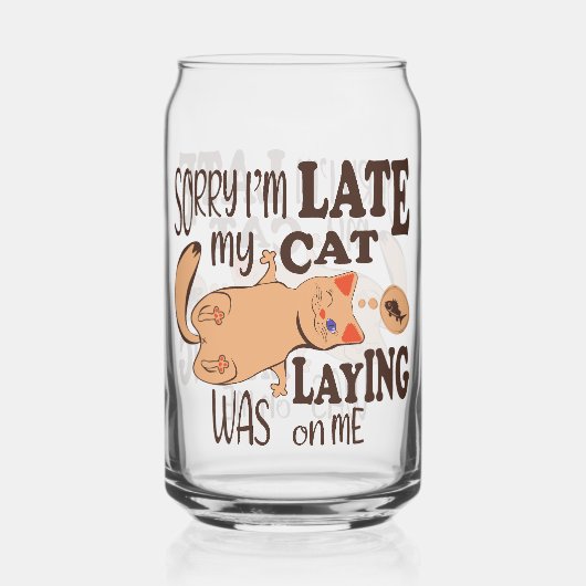 私は猫が私を狙っているのが遅くなってごめんなさい ガラス缶 (裏面)