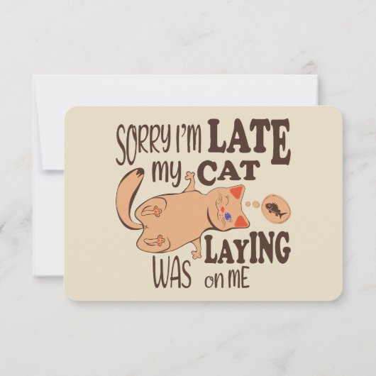 私は猫が私を狙っているのが遅くなってごめんなさい サンキューカード (裏面)