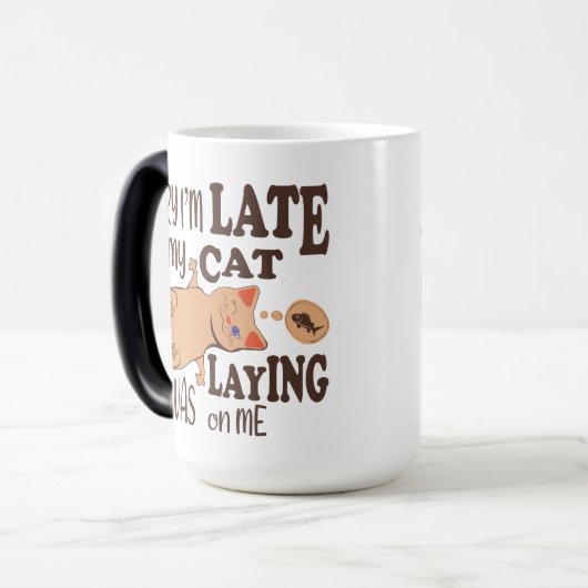 私は猫が私を狙っているのが遅くなってごめんなさい モーフィングマグカップ (正面左)