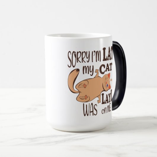 私は猫が私を狙っているのが遅くなってごめんなさい モーフィングマグカップ (正面右)