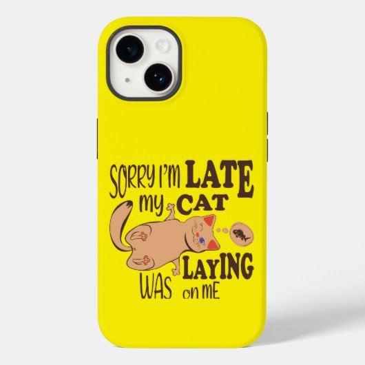 私は猫が私を狙っているのが遅くなってごめんなさい Case-Mate iPhoneケース (裏面)