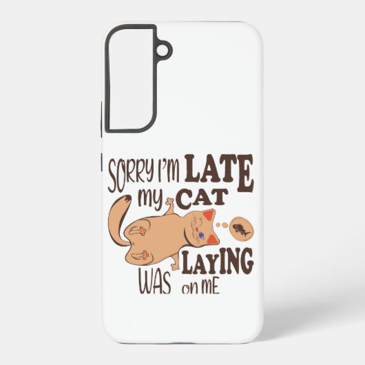 私は猫が私を狙っているのが遅くなってごめんなさい SAMSUNG GALAXYケース (裏面)