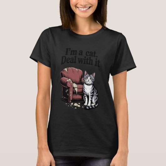 私は猫です、猫用ソファ、子猫、猫好きさんへ Tシャツ (正面)
