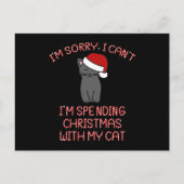 私は猫とクリスマスを過ごしていおもしろいる ポストカード (正面)