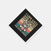 私は猫とコーヒーが好きで、3人くらいかな スタンダードカクテルナプキン (角)