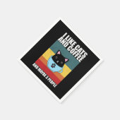 私は猫とコーヒーが好きで、3人もコーヒーが好きだ スタンダードカクテルナプキン (角)