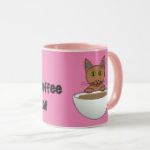 私は猫とコーヒーのKinda Galだ！漫画の猫のマグカップ マグカップ (正面右)