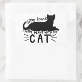 私は猫と予定がある 長方形シール (バッグ)