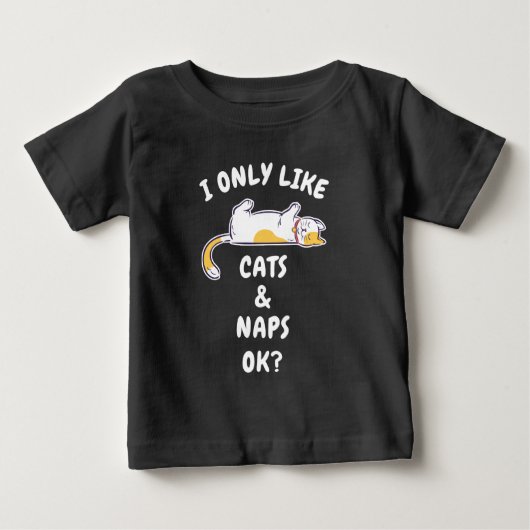 私は猫と昼寝だけが好きです ベビーTシャツ (正面)