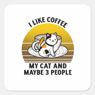 私は猫にコーヒーを飲むのが好きだし、3人くらいかな スクエアシール