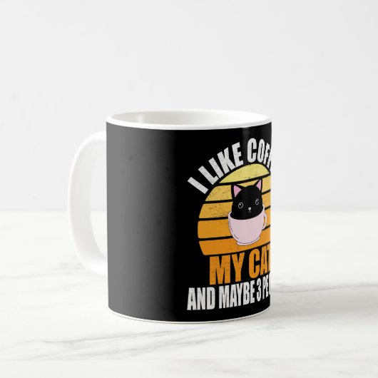 私は猫にコーヒーを飲むのが好きで、3人くらいかな コーヒーマグカップ (正面左)