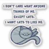 私は猫に好かれたい シール (正面)
