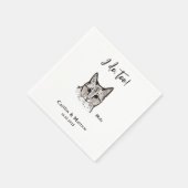 私は猫のスケッチを描き過結婚ぎる スタンダードカクテルナプキン (角)