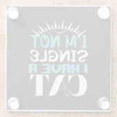 私は猫のバ独身のンタインを持っていない ガラスコースター (裏面)