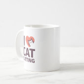 私は猫のモデルを愛します コーヒーマグカップ (正面左)