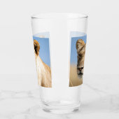 私は猫のライオンの写真で文字 タンブラーグラス (左)