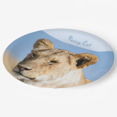 私は猫のライオンの写真で文字 ペーパープレート (アングル)