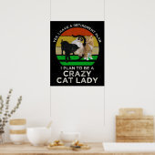私は猫のレディ熱狂するアになるおもしろい予定 ポスター (キッチン)