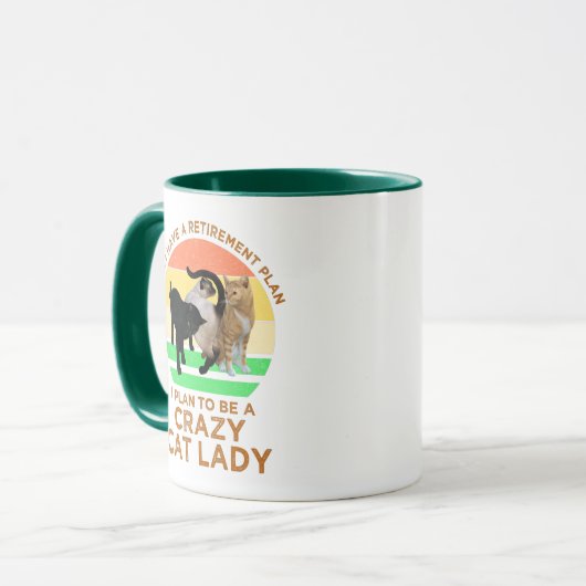 私は猫のレディ熱狂するアになるおもしろい予定 マグカップ (正面左)