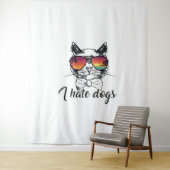 私は猫の友達おもしろいに犬のプレゼントが嫌い タペストリー (インサイチュ)