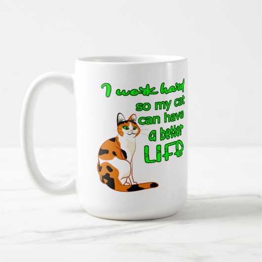 私は猫の命を取り戻すために働く コーヒーマグカップ (左)