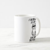 私は猫の懸命を活かして生活している。 コーヒーマグカップ (正面右)