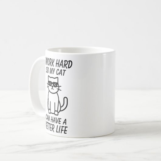 私は猫の懸命を活かして生活している。 コーヒーマグカップ (正面左)