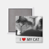 私は猫の磁石が大好き マグネット (正面/裏面)