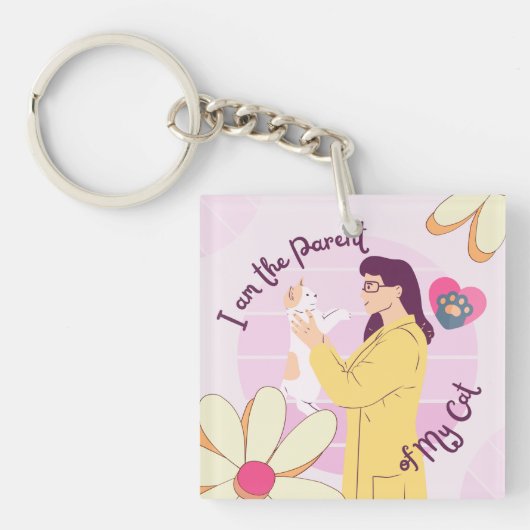 私は猫の親だ キーホルダー (正面)