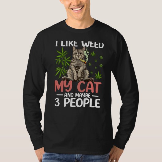 私は猫の雑草を取るのが好きで、3人のレトロ猫も好きだ Tシャツ (正面)