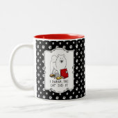 私は猫はそれをサモエド犬の汚れをやったと誓うおもしろい ツートーンマグカップ (左)