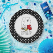 私は猫はそれをサモエド犬の汚れをやったと誓うおもしろい ペーパープレート (パーティー)