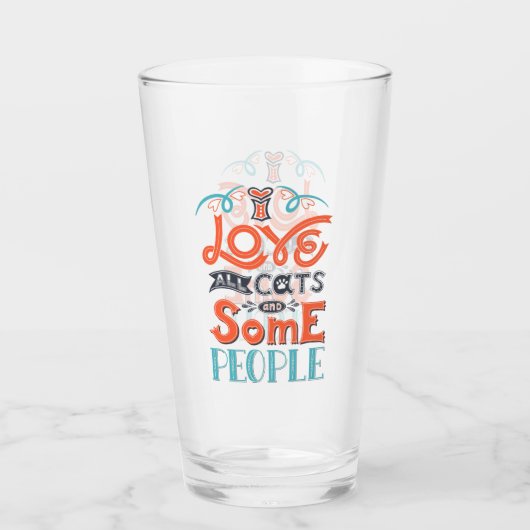 私は猫や人が大好き タンブラーグラス (正面)