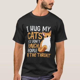 私は猫をハグします ネコ好きさん向け Tシャツ