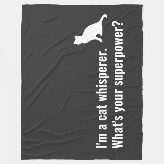 私は猫を囁く人だ超大国とは何だおもしろい フリースブランケット (正面)
